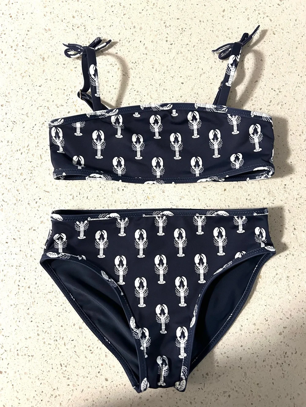 VINEYARD VINES Navy Bikini Set with White Lobster Print Size XS 5-6